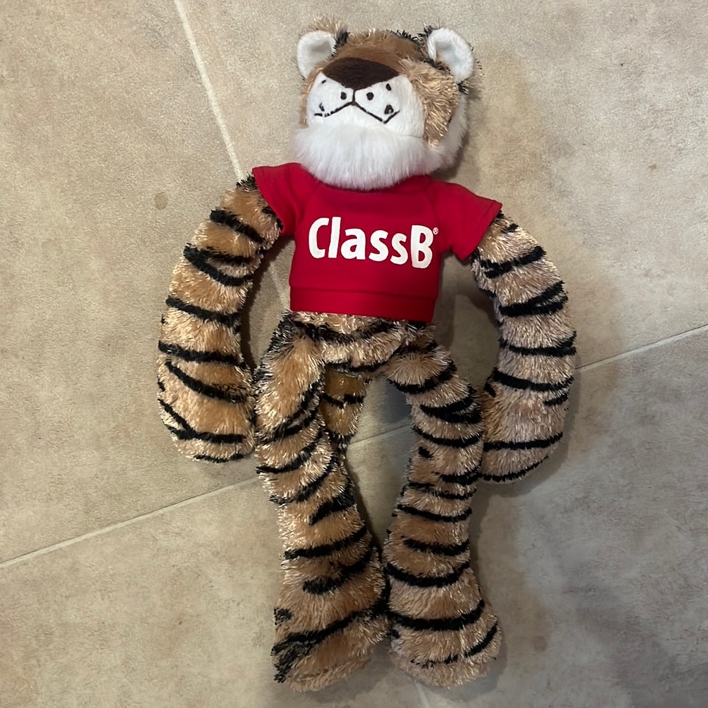 Brand new Tiger plush Class B striped floppy toy